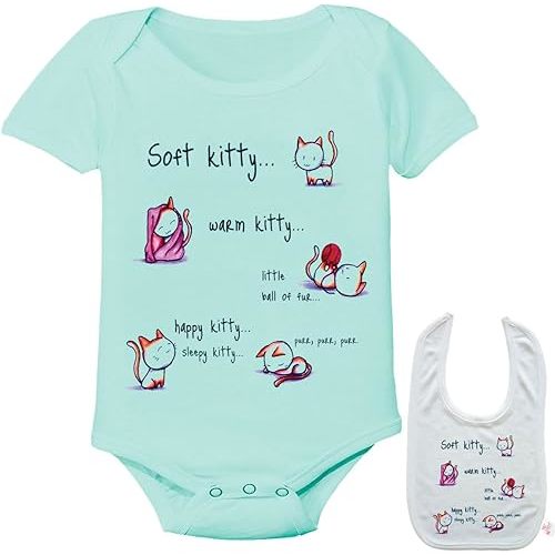 Soft Kitty ..Big Bang Theory Custom Baby bodysuit onesie & matching bib