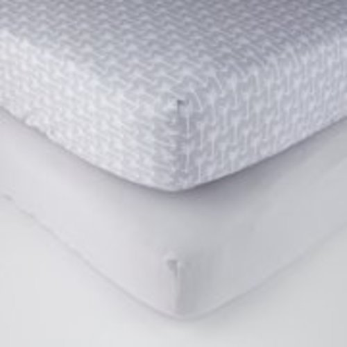 Parent's Choice Fitted Crib Sheets, Gray, 2 Pack