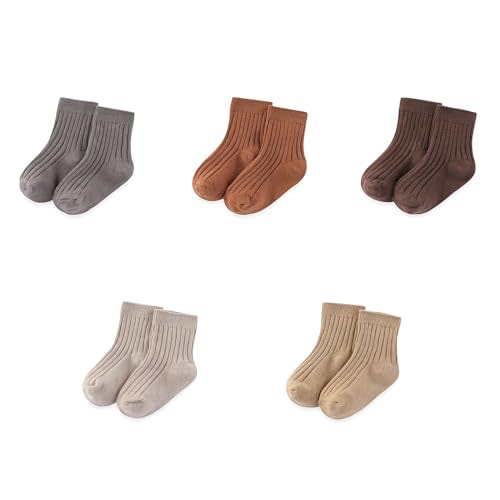 JELYLOVE Unisex Baby Boy Girl Socks 5 Pack Ankle Crew Socks Breathable Socks Newborn Accessories Set 0-5T