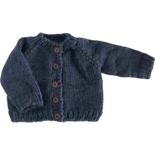 Classic Cardigan, Navy | Maisonette — 12-24M