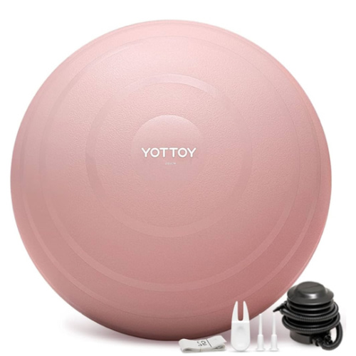 YOTTOY Anti-Burst Exercise Ball for Working Out, Yoga & Pregnancy, Extra Thick Workout Ball for Physical Therapy & Fitness