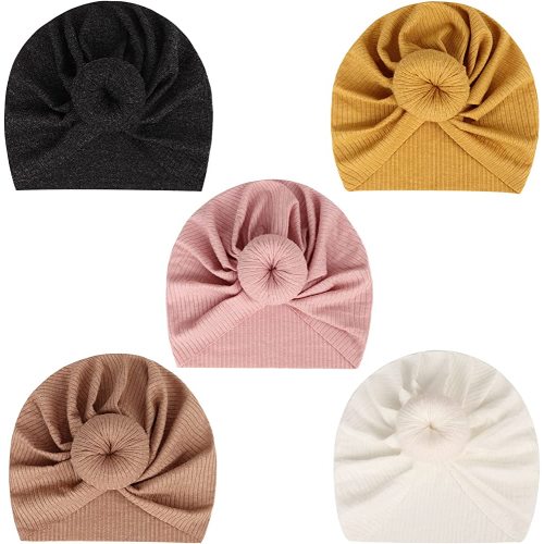 DRESHOW BQUBO Baby Turban Hats Turban Bun Knot Baby Infant Beanie Baby Girl Soft Cute Toddler Cap