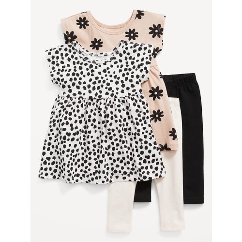 Short-Sleeve Dress &#x26; Leggings 4-Pack for Baby