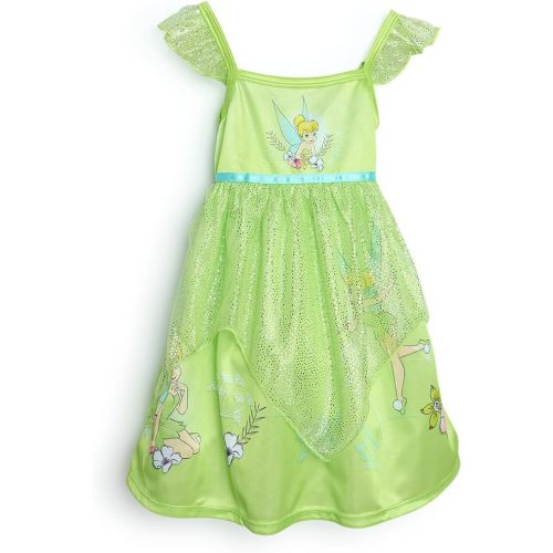 Disney Girls' Princess Dress Nightgown, Fantasy Gown, Soft & Cute Pajamas for Kids