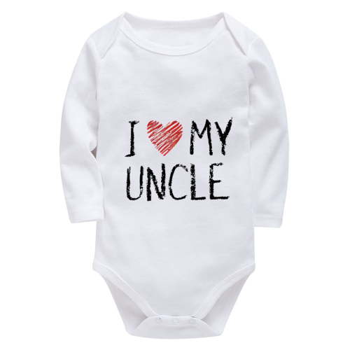 I Love My Uncle Outfits for Baby Girl Long Sleeve Cute Newborns Outfits White Neutral Onsies3-6 Months