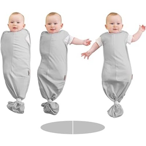 BlueSnail Newborn Swaddle Blanket, Adjustable Transition Swaddle,2 Packs (Gray+Gray)