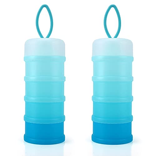 Accmor Baby Formula Dispenser On The Go, Stackable Travel Formula Container, Non-Spill Milk Powder Baby Kids Snack Storage Container, BPA Free, 2 Packs