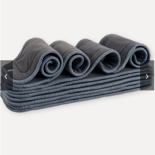 5 Layer Charcoal & Microfiber Inserts - 10 Pack with Snaps