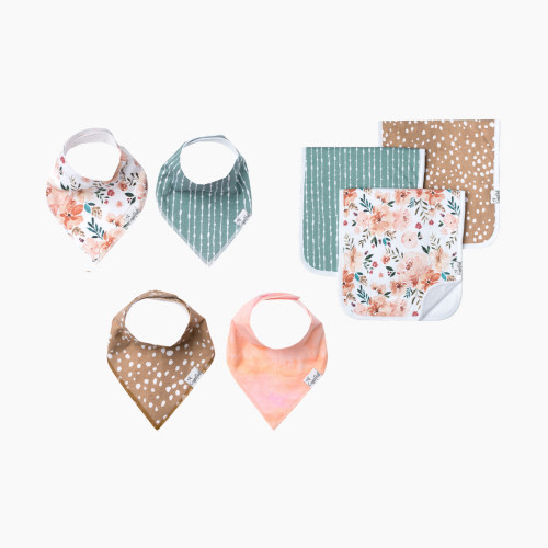 Copper Pearl Bandana Bib and Burp Cloth Bundle - Autumn