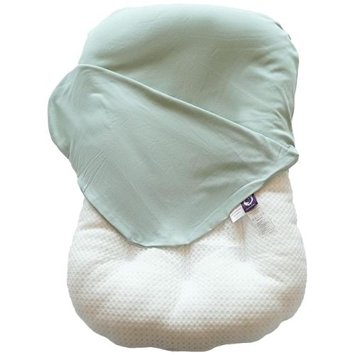CooCooBaby Infant Lounger, Baby Nest Cover for Baby Girls & Boys, Newborn Essentials for Baby 0-12 Months, 100% Cotton Breathable (Sage Green)