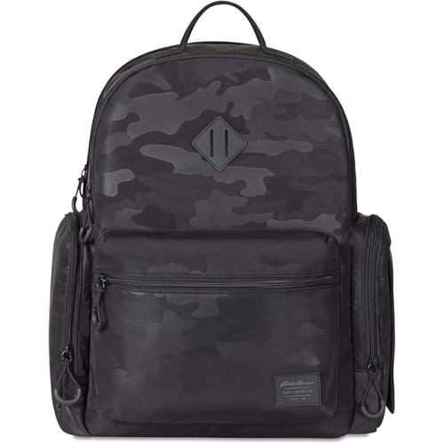 NOJO Eddie Bauer Camo Backpack Diaper Bag - Black & Gray