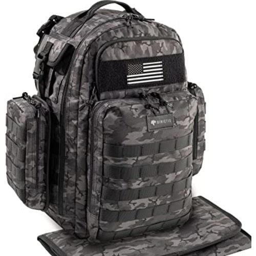 Dinictis Dad Diaper Bag, Mens Diaper Bag Backpack with Diaper Changing Mat, Military Diaper Backpack