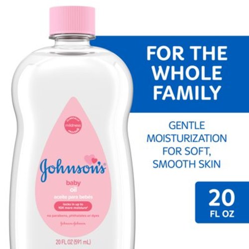 Johnson's Baby Body Oil Moisturizer, Liquid Mineral Oil for Baby Massage, Original, 20 fl oz