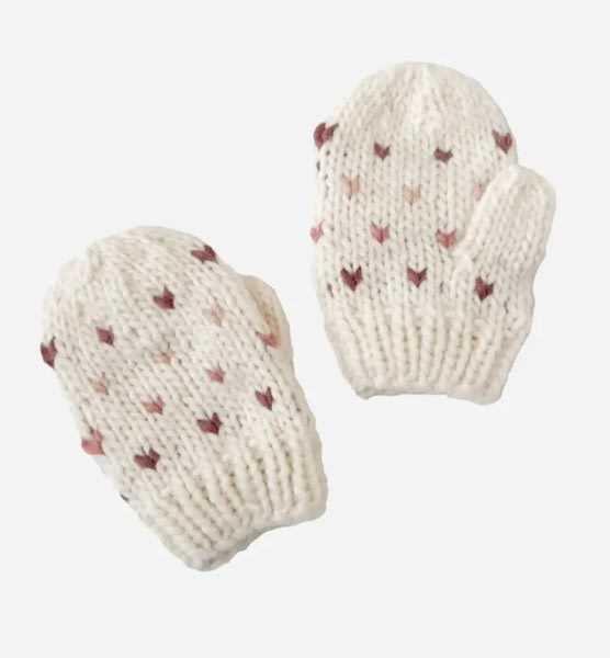 Hearts Knit Mittens