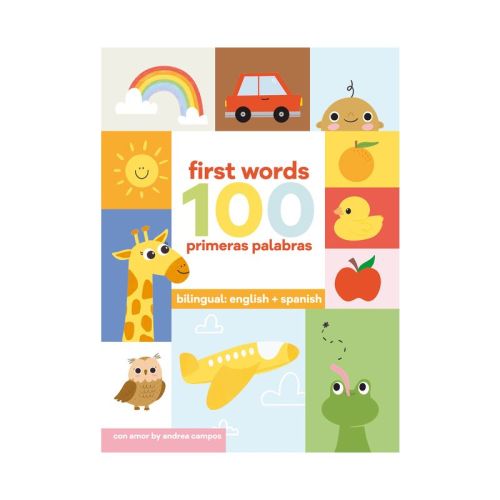 100 First Words + Primeras Palabras - by Andrea Campos (Board Book)