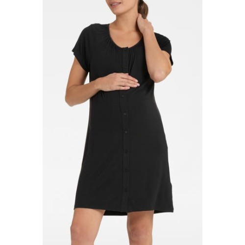 Button-Up Maternity Nightgown, Small