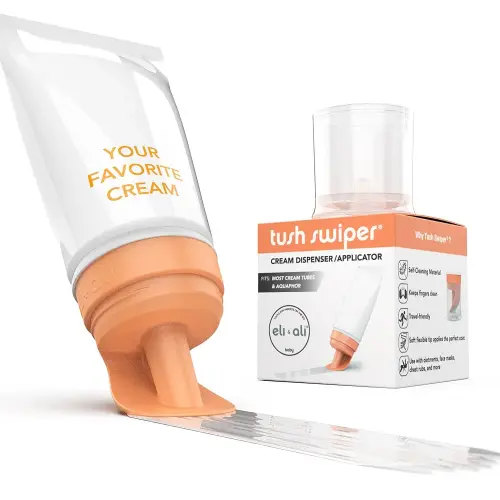 Eli & Ali Tush Swiper - Diaper Rash Cream & Butt Paste Applicator - Universal Fit for Most Diaper Creams | Mess-Free & Hygienic Alternative to Cream Spatula - Carry Less Baby Gear - Orange, 1 Pack