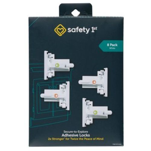 Safety 1st Secure-to-explore Adhesive Locks - White - 8pk
