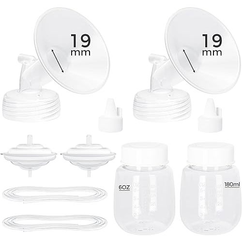 Paruu Pump Parts Compatible with Spectra S1/S2/9 Plus, Not Original Accessories, Full Set Replacements Include 19mm Flanges, Valves, Backflow Protectors (Duckbills Included), Tubings and Bottles