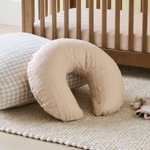 Adairs Kids - Vintage Washed Linen Macadamia Nursing Pillow | Adairs