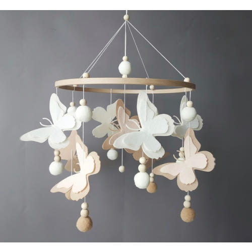 Butterfly mobile Crib mobile for girls Boho baby mobile over crib Baby girl nursery decor