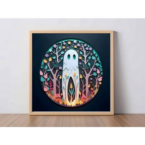 Fresno Nightcrawler Cute Cryptid Papercut Art Print: Monster, Cryptid Fan Gift, Wall Decor, Unique Alien Digital Artwork, Ghost Poster