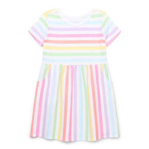 Garanimals Toddler Girl Print Skater Dress with Pockets, Sizes 12M-5T