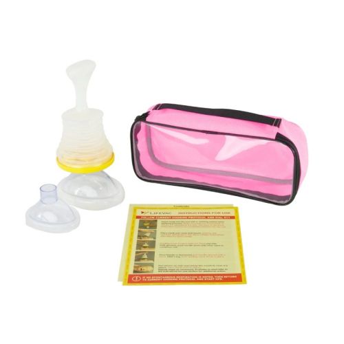 LifeVac Travel Kit, Portable Choking Rescue Device Set - Pink Bag, 1 count