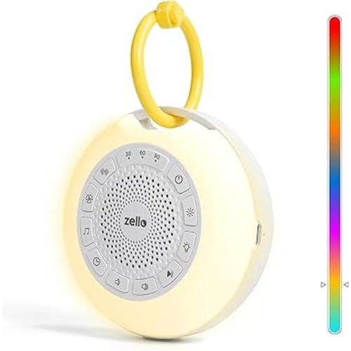 Zello | Portable Pro Max White Noise Machine | 30 Sounds | 55+ Hours Battery Life | 7 Colour Night Light | Child Lock | Sleep Timer | USB Rechargeable | Baby Sleep Aid | Sleep Sound Machine