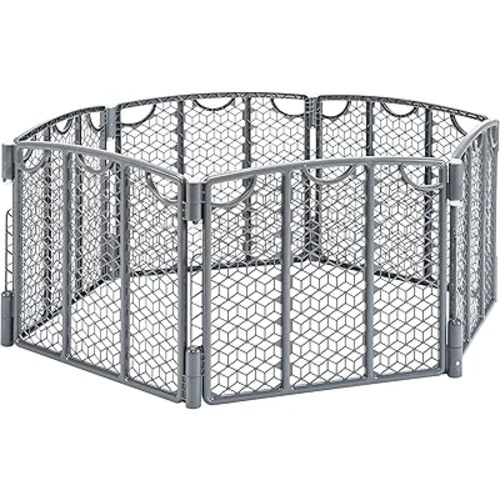 Evenflo Versatile Play Space Adjustable Play Area, 6-Panel (Cool Gray)