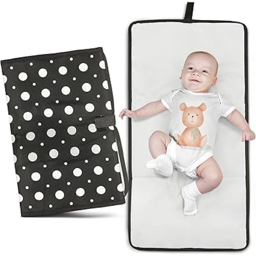 Portable Diaper Changing Pad - Extra Long - Waterproof Foldable Lightweight Baby Travel Mat - Newborn Registry Essential - Great Shower Gift for Mom or Dad