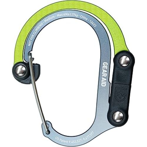 GEAR AID HEROCLIP 360° Swivel Carabiner Gear Clip and Hook (Medium) for Camping, Backpack, Suitcases and Garage Organization
