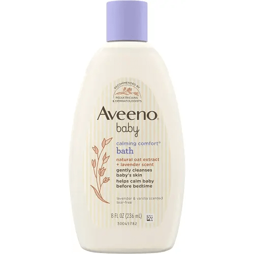 Aveeno Baby Calming Comfort Bath & Wash with Relaxing Lavender & Vanilla Scents & Natural Oat Extract, Hypoallergenic & Tear-Free Formula, Paraben-, Phthalate- & Soap-Free, 8 fl. Oz