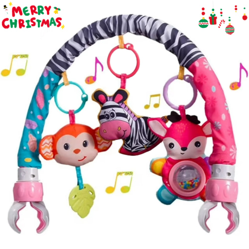 Crib Mobile for Girls, Baby Arch Mobile for Bassinet with Universal Clamps, Versatile Toy Bar for Baby Bouncer Stroller Arch Toy 0-3 Months, Baby Grils Mobile Toys 0-6 Months Car Seat Stroller Toys