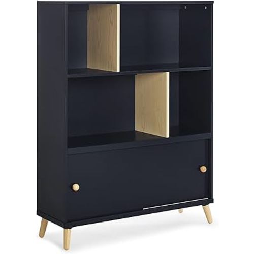 Delta Children Essex Bookcase - Greenguard Gold Certified, Black/Natural