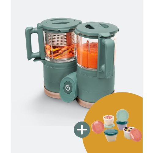 Duo Meal Glass - Baby Food Maker (Blender and Steamer) + Free Natural Food Containers