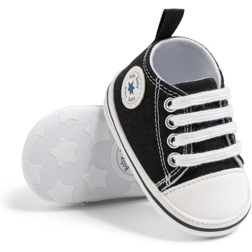 Meckior Save Beautiful Baby Girls Boys Canvas Sneakers Soft Sole High-Top Ankle Infant First Walkers Crib Shoes
