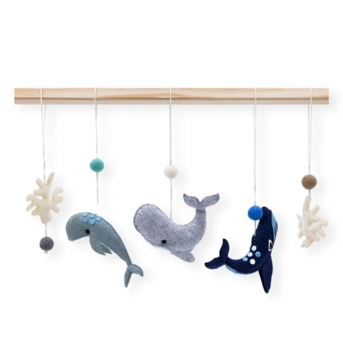 Montessori Baby Gym & Hanging Toys Set Wooden Play Gym for Babies – Cozybabywear