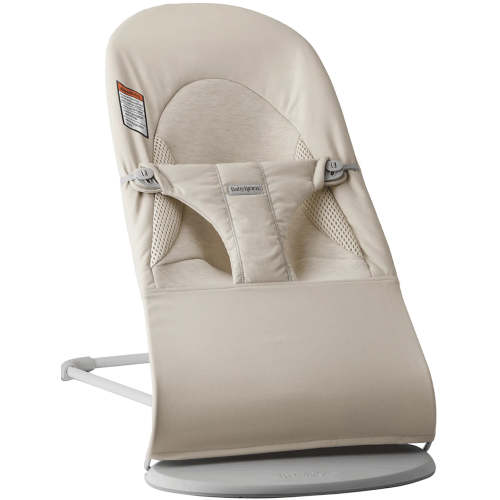 BabyBjorn Bouncer Balance Soft, Light Gray Frame, Tri-Fabric Light Beige
