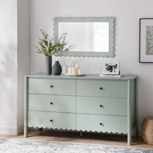 Modway Emmeline Scalloped 59" 6 Drawer Dresser