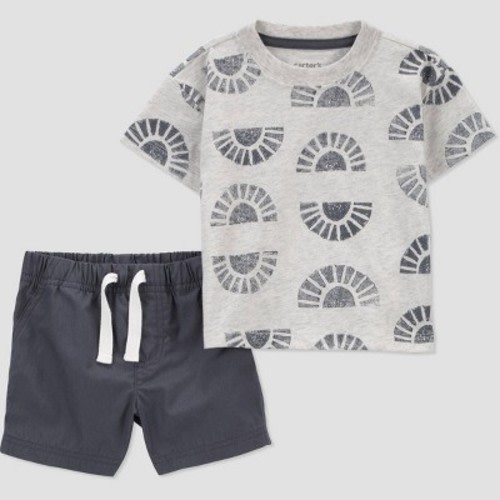 Carter's Just One You® Baby Boys' Sun Top & Bottom Set - Gray, Size: 6M