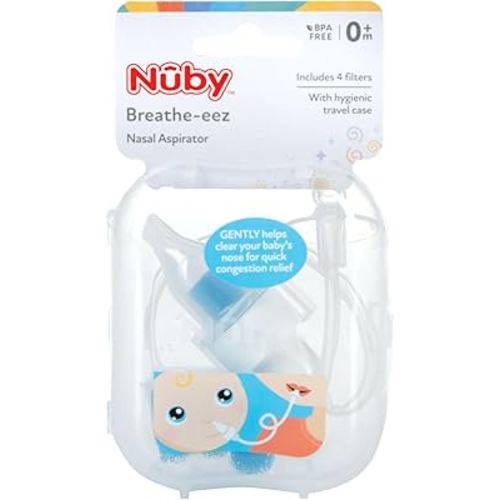 Nuby, Breathe-EEZ Infant Nasal Aspirator with Travel Case, 5"