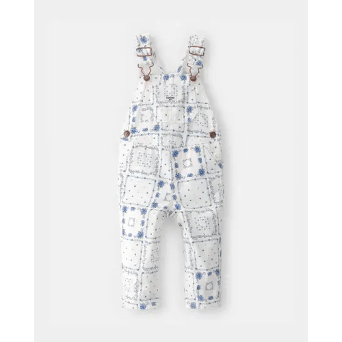 Baby Girl Bandana Floral Overalls - Blue/Ivory - OshKosh B'gosh | Carter's
