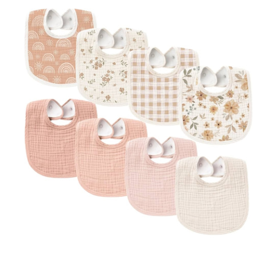 Amazon.com: Konssy Muslin Baby Bibs 8 Pack Baby Bandana Drool Bibs Cotton for Unisex Boys Girls, 8 Solid Colors Set for Teething Drooling : Baby