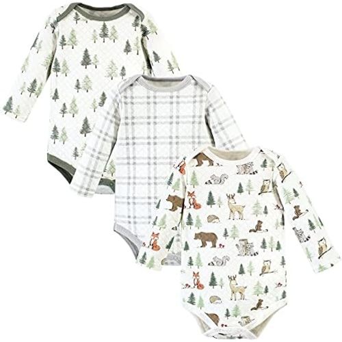 Hudson Baby unisex-baby Quilted Long Sleeve Cotton Bodysuits