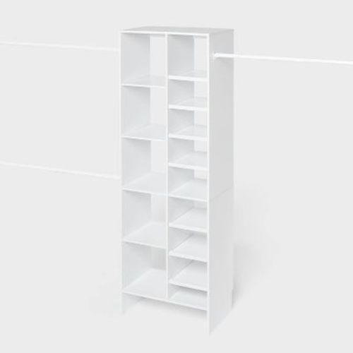 14-Shelf Double Tower Wood Closet System White - Brightroom™