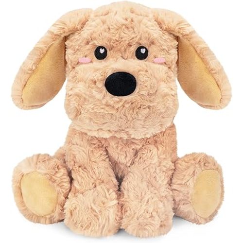 Golden Retriever Dog Microwavable & Weighted Puppy Stuffed Animals- 1.5 Lbs Unscented Doodle Heating Pad for Warmth, Period Cramps & Anxiety, Cute Dog Plushie Toy Gifts for Women Girls & Kids