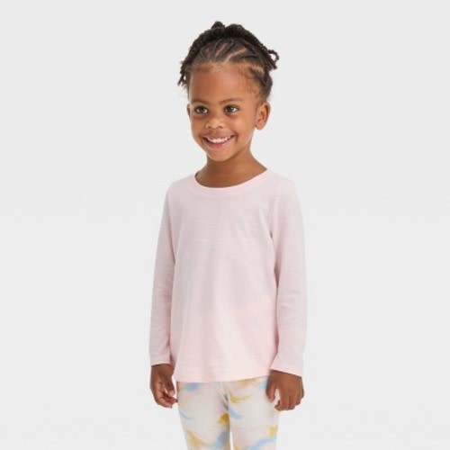 Toddler Girls' Solid Long Sleeve T-Shirt - Cat & Jack™, Color: Light Pink, Size: 2T