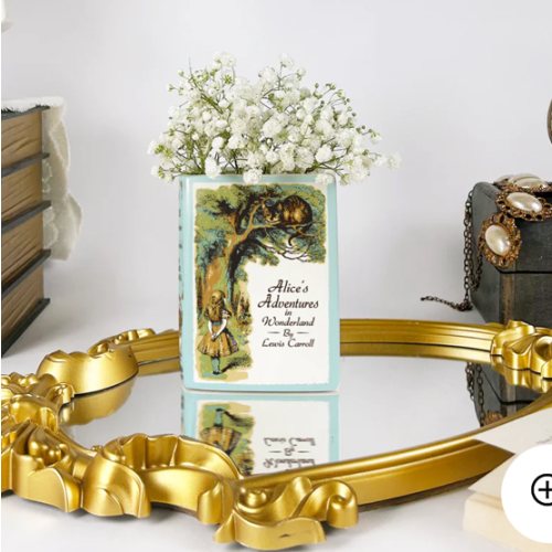 Alice's Adventures in Wonderland Ceramic Book Vase