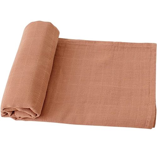LifeTree Solid Baby Swaddle Blankets, 100% Organic Cotton, Muslin Receiving Blanket Wrap for Boys & Girls, Large 47 x 47 inches, Swaddling Blankets